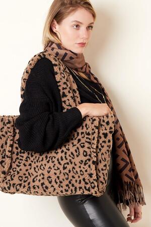 Leopard teddy borg tote  Brown Polyester h5 Picture2